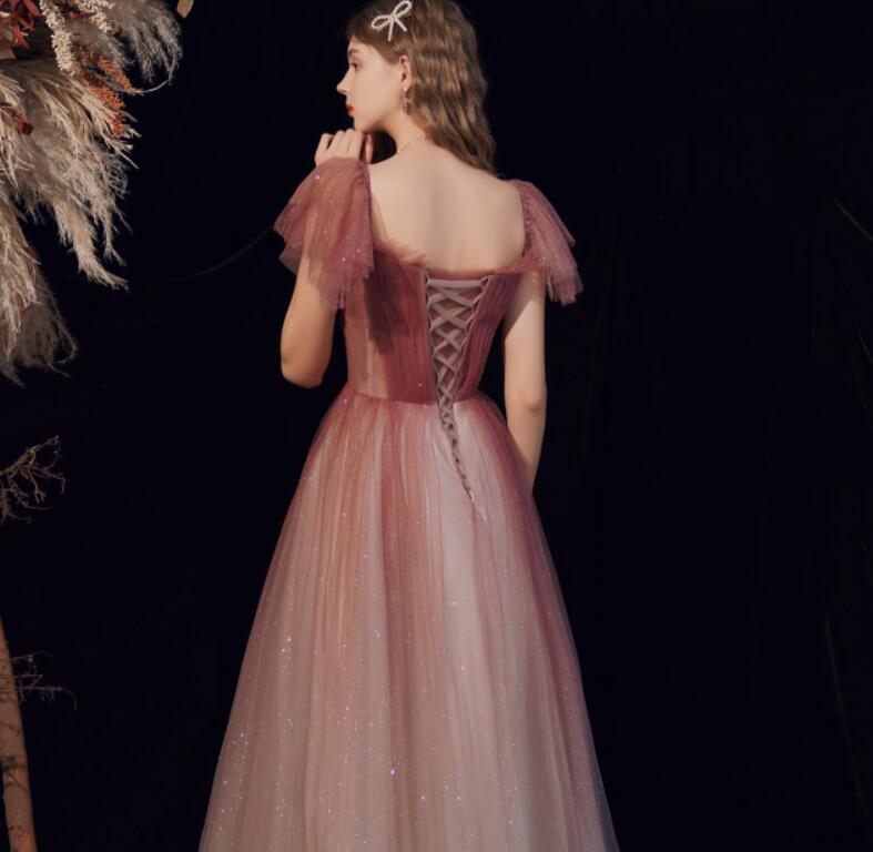 Robe de mariée coréenne dégradée rouge avec bandage pour femmes, tailles XS-L