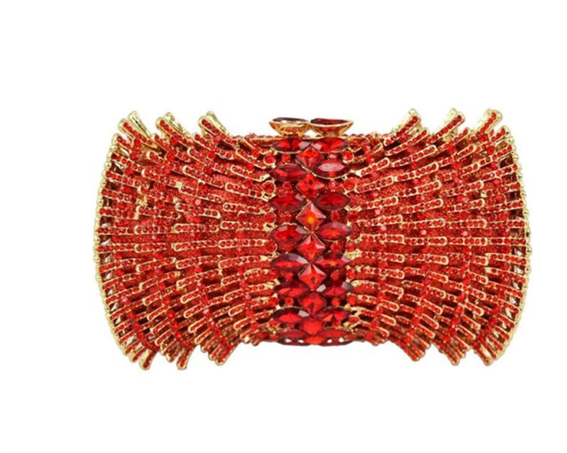 Women's PU Hard Case Diamond Clutch 16x11x6cm