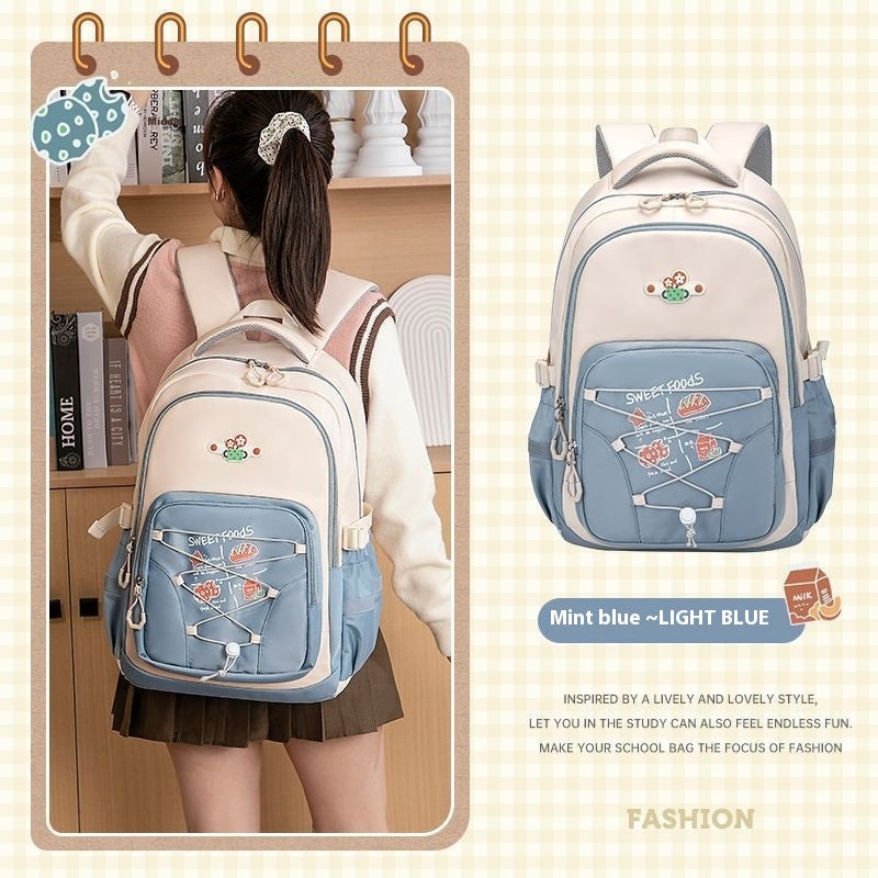 Lightweight Large Capacity Spine Protection Backpack for Girls