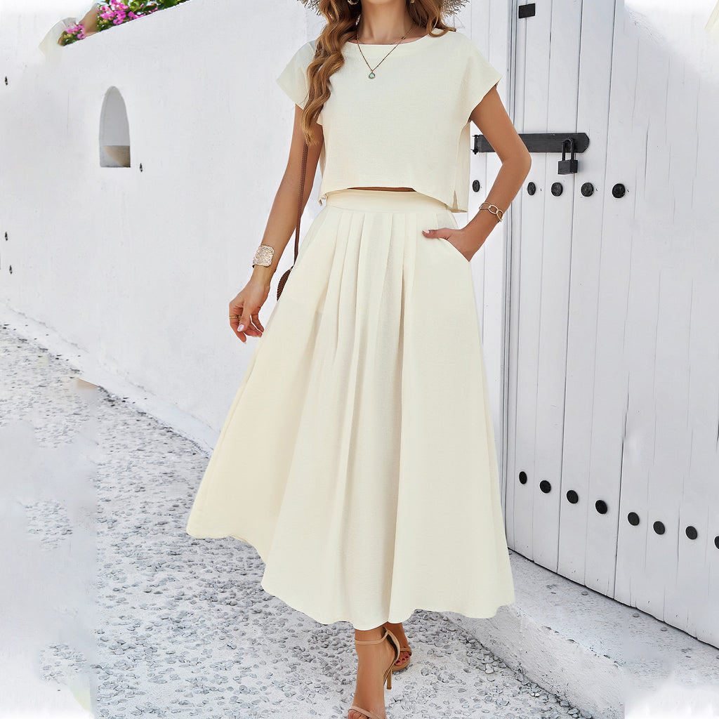 Women's Sleeveless Minimalist Top & Long Skirt Set