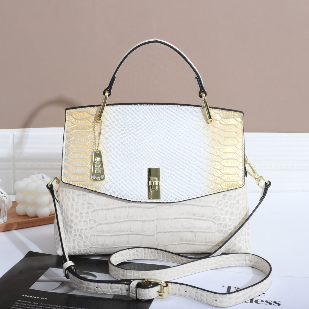 Colorful Crocodile & Snake Pattern Women's Crossbody Handbag