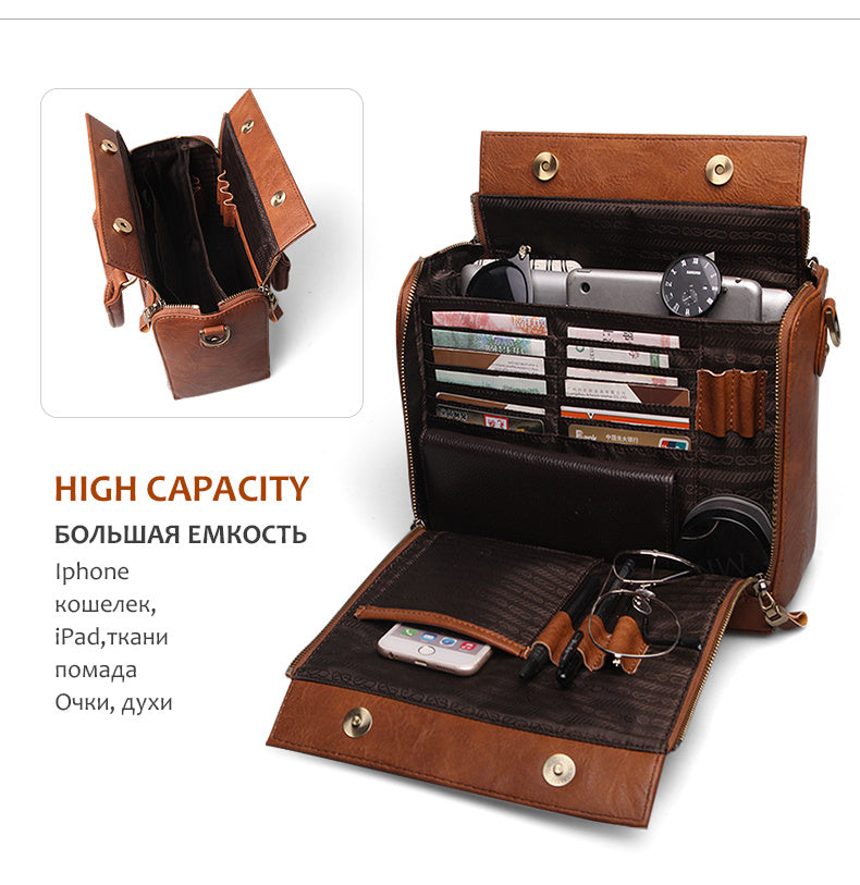 Sac fourre-tout tendance haut de gamme en cuir PU orange grande capacité