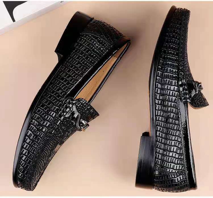 Mocassins en cuir embossé serpent à enfiler