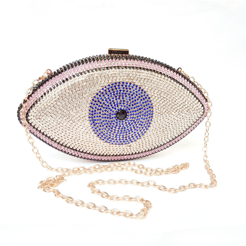 Pochette Cosmétique de Soirée Diamant avec Chaîne 24.5X6.5X15CM