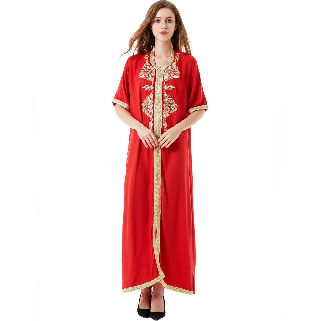 Muslim Embroidered Lace Dress