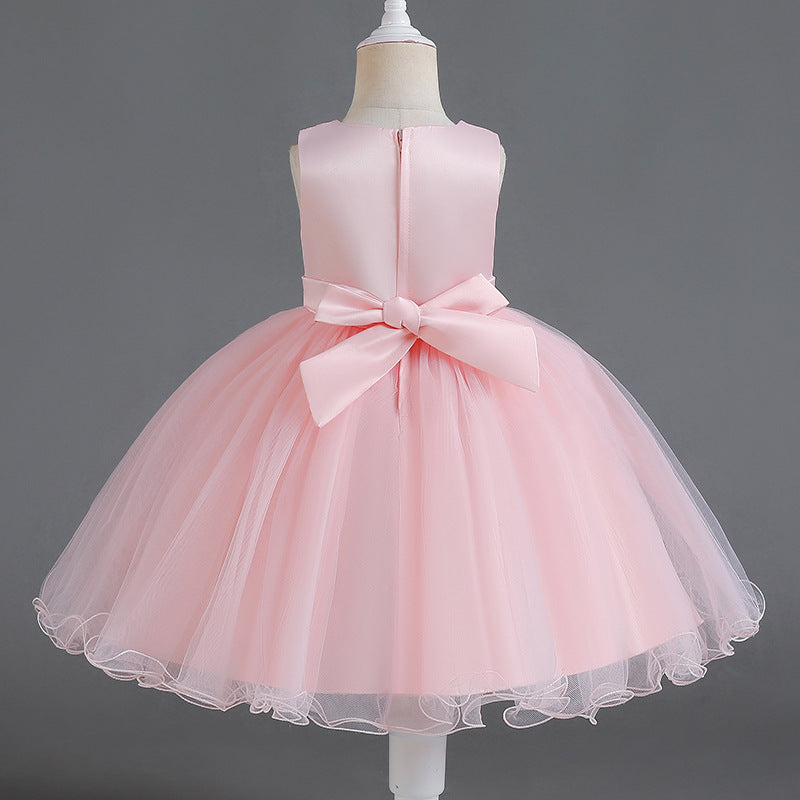 Girls' High-End Sleeveless Dress in Multiple Colors