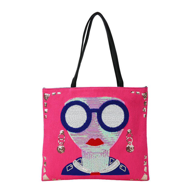 Trendy Sequined Cartoon Sunglasses
