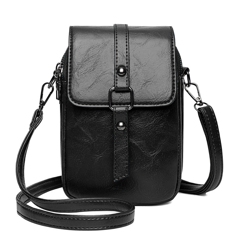 Elegant Mini PU Crossbody Phone and Coin Purse with Nylon Lining