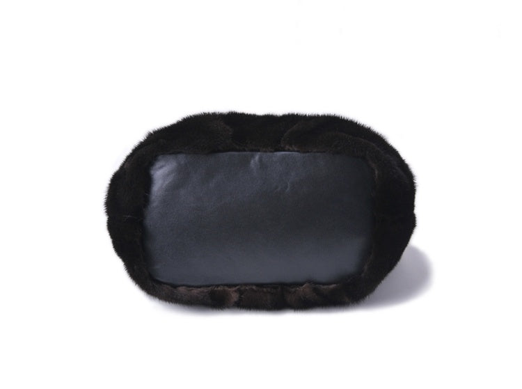 Whole Mink Fur Wrap Soft Surface Messenger Bag 33cm