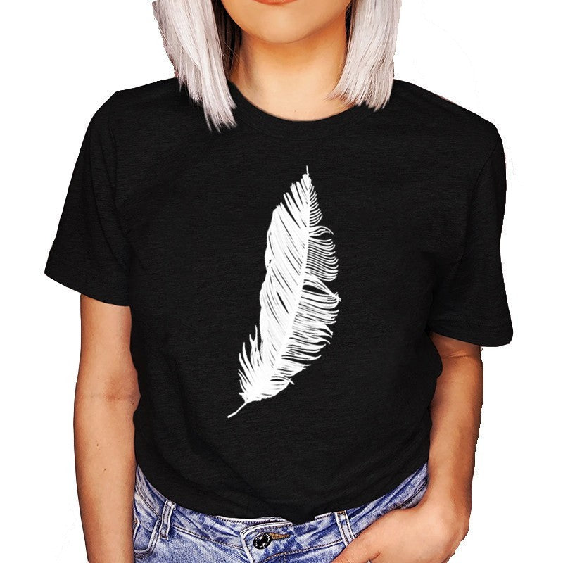 Plus Size Women's Short-Sleeve Loose Chenille T-Shirt