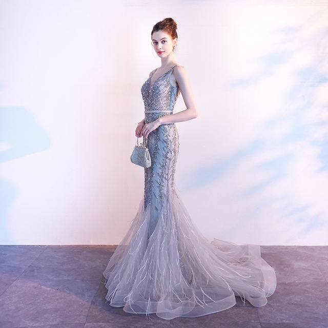 Robe de soirée sirène pour femme, disponible en plusieurs couleurs et tailles
