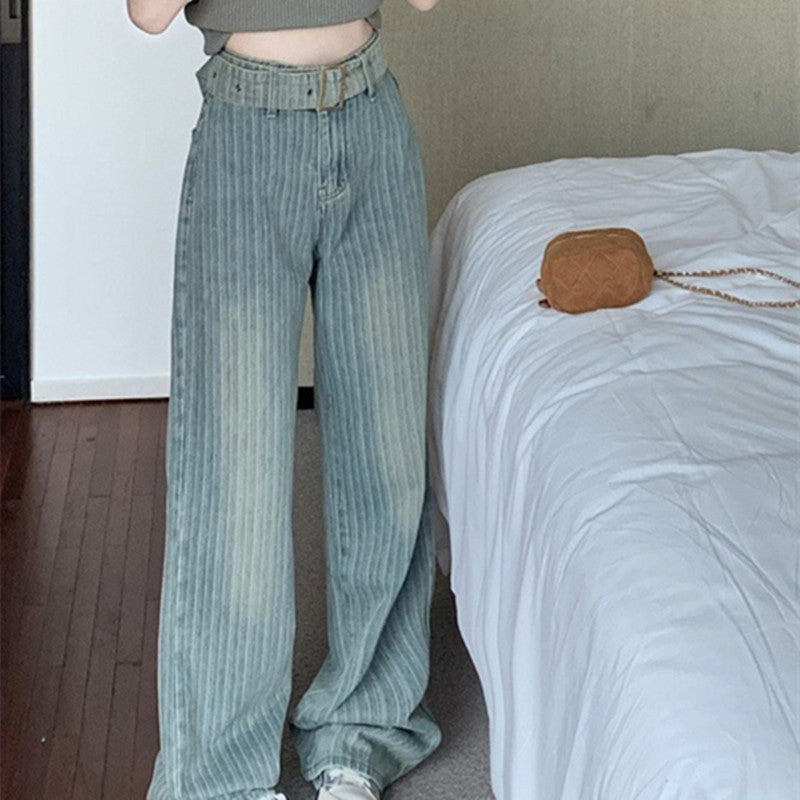 Women's Denim Straight Wide-Leg Pants