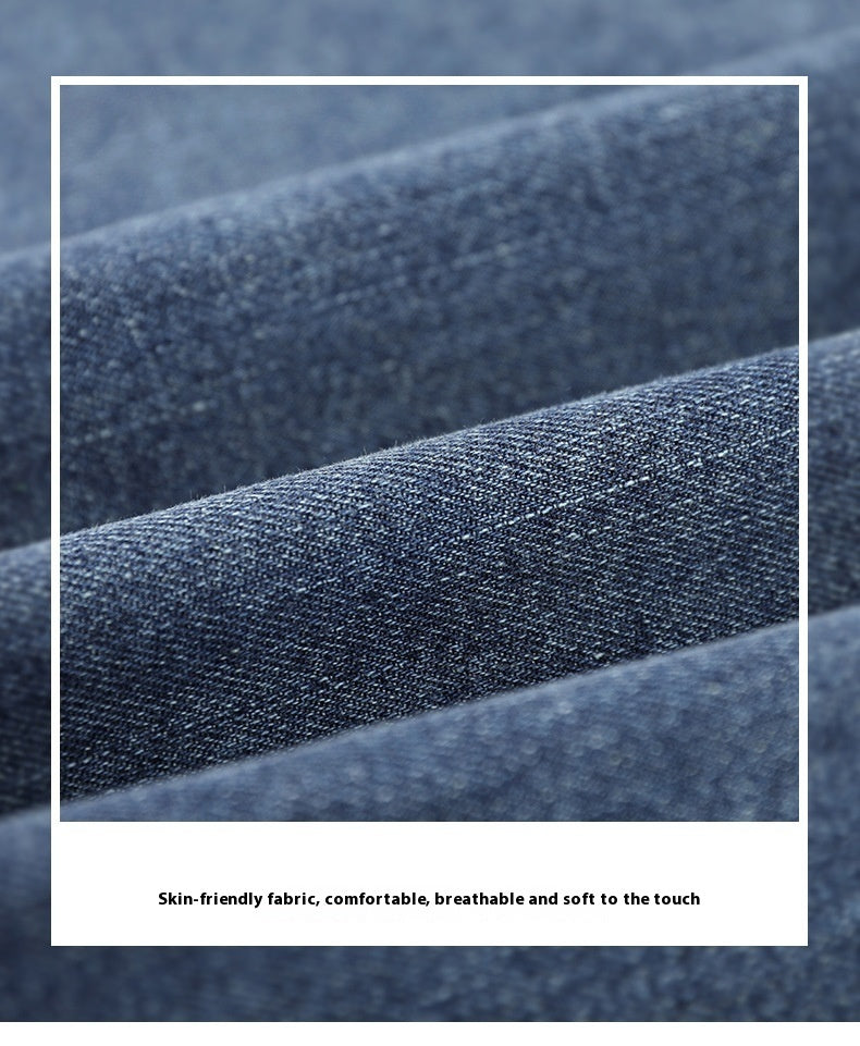 Drop Shoulder Loose Casual Cotton Denim Shirt Coat for Men