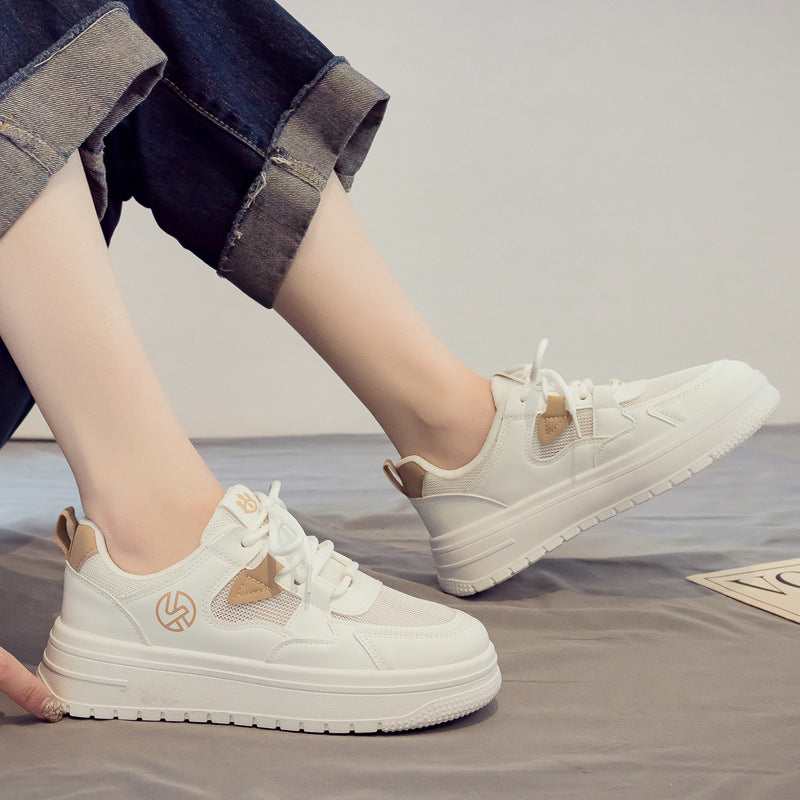 Women's Mesh Breathable Casual Sports Shoes Mid Heel