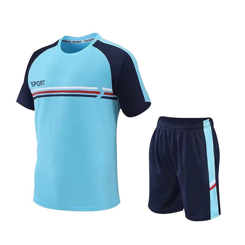 Quick Drying Men's Gradient Short Sleeve Two-Piece Set