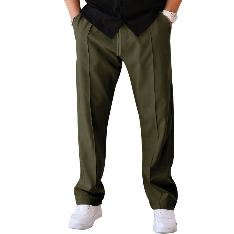 Pantalon décontracté sport ample droit pour homme avec cordon de serrage