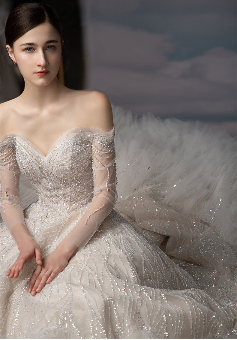 Women's Off-Shoulder Bridal Pettiskirt Mid Waist Polyester S-XXL