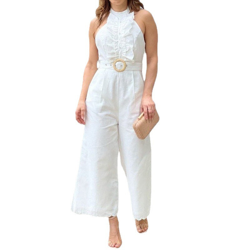 Women's Sleeveless Round Neck Fashion Casual Jumpsuit