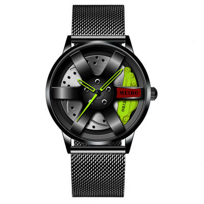 Men's Quartz Business Watch with Automatic Movement and Spiral Crown