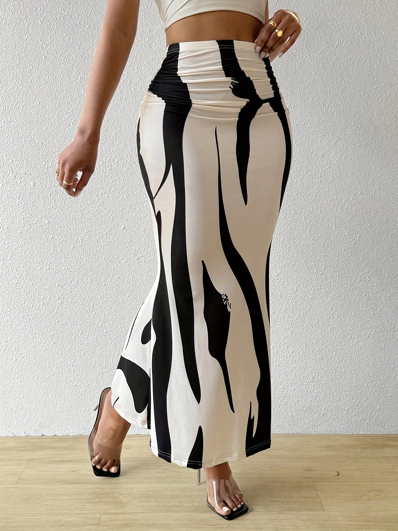 Robe amincissante imprimé zèbre style européen et américain
