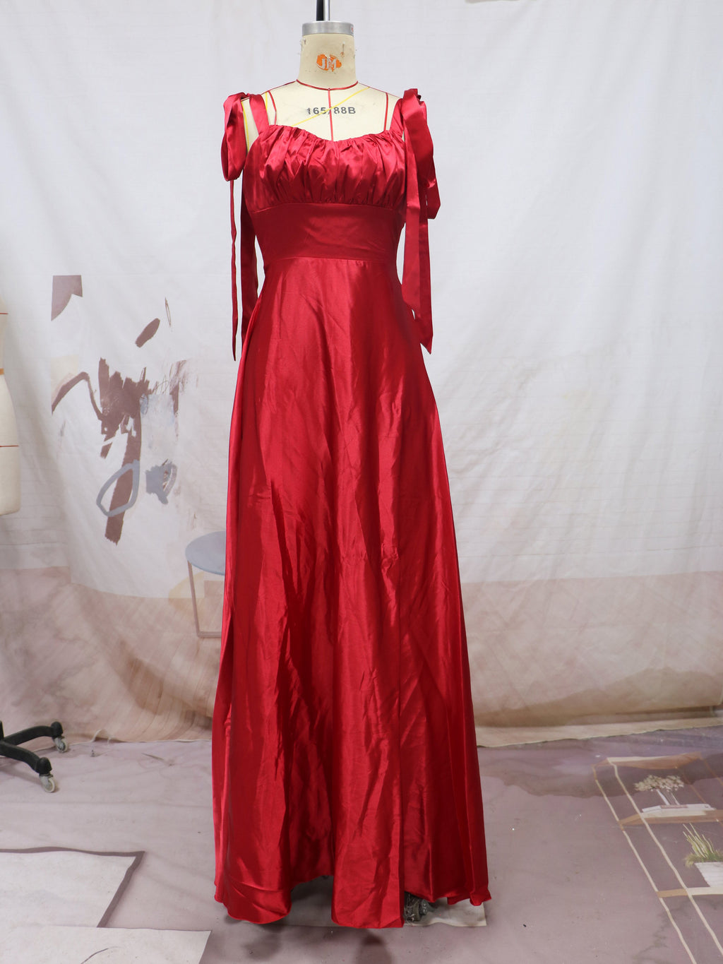 Robe de soirée sans manches en polyester pour demoiselle d'honneur