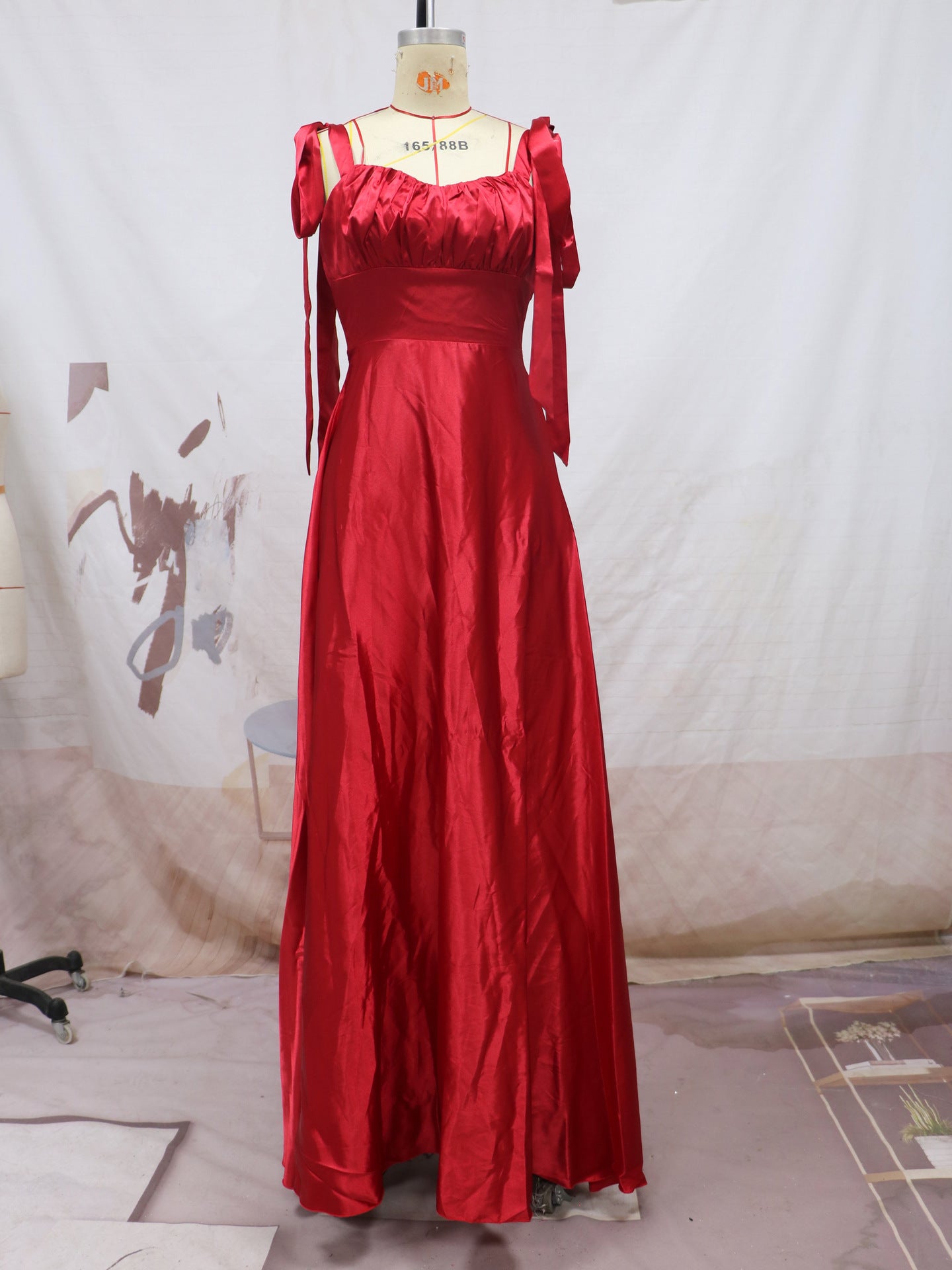 Robe de soirée sans manches en polyester pour demoiselle d'honneur