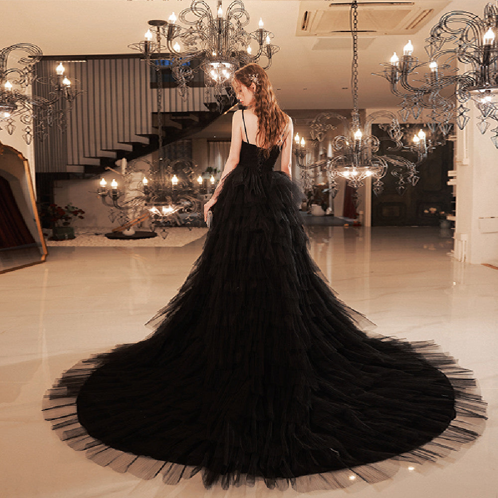 Robe de Soirée Noire sans Manches pour la Réunion Annuelle