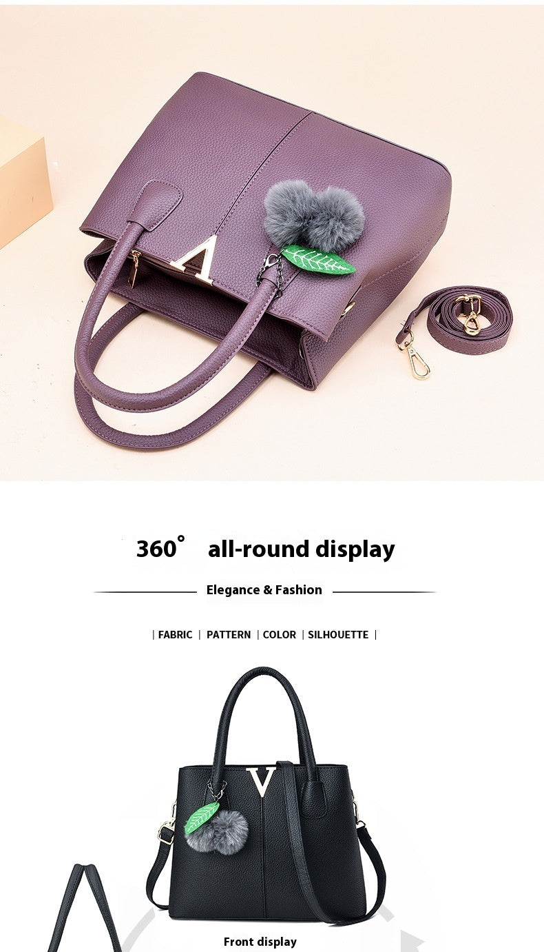 New Lychee Pattern Handbag Large Capacity