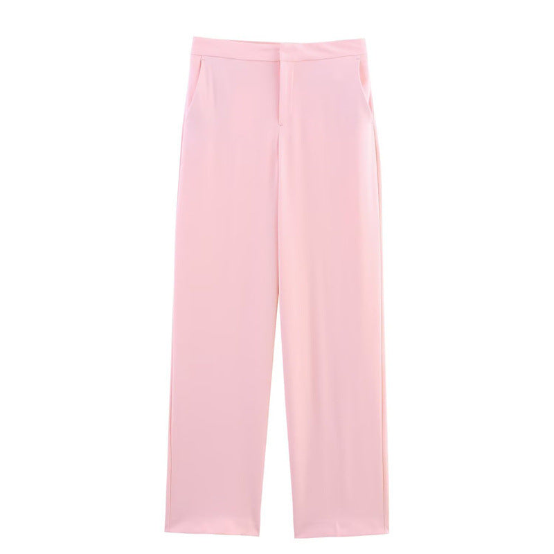 Veste de costume à poignets boutonnés, pantalon élégant à jambes droites