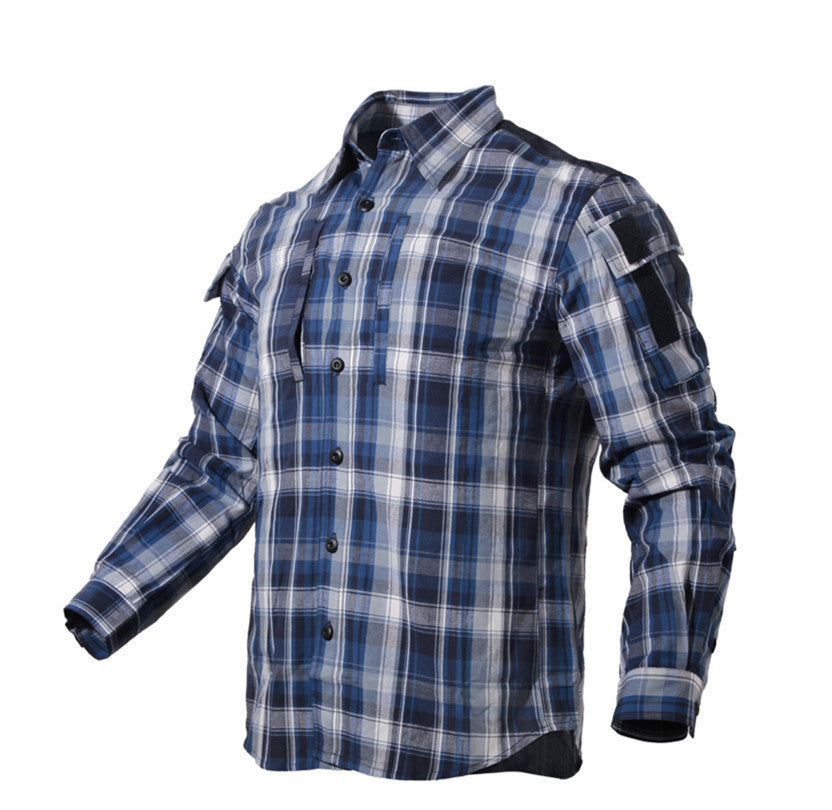 Free Man Plaid Shirt Long-sleeved Loose Plaid Shirt European And American Plaid Shirt Mid-length