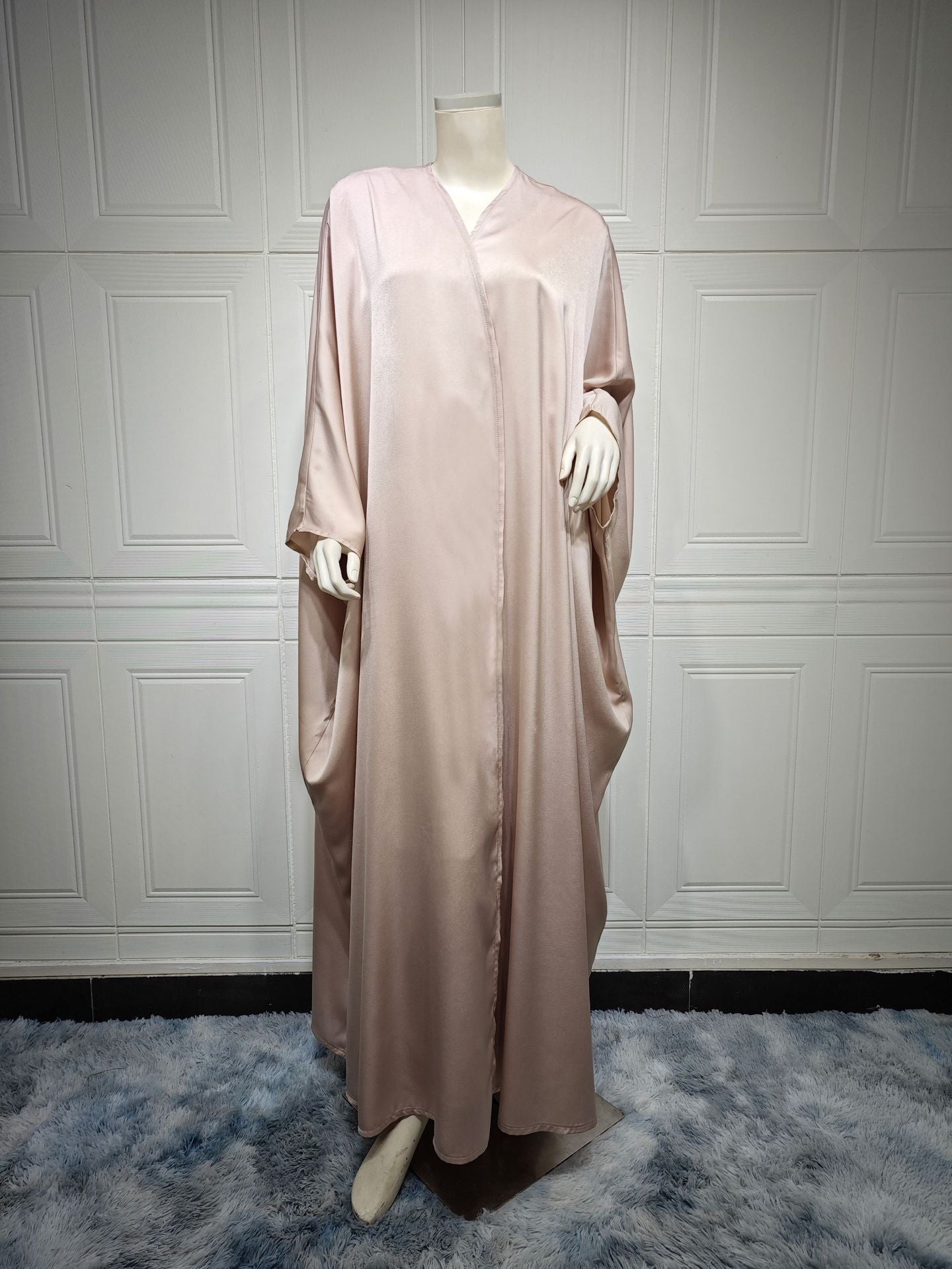 Soft Light Batwing Sleeve Apricot Purple Robe, Free Size