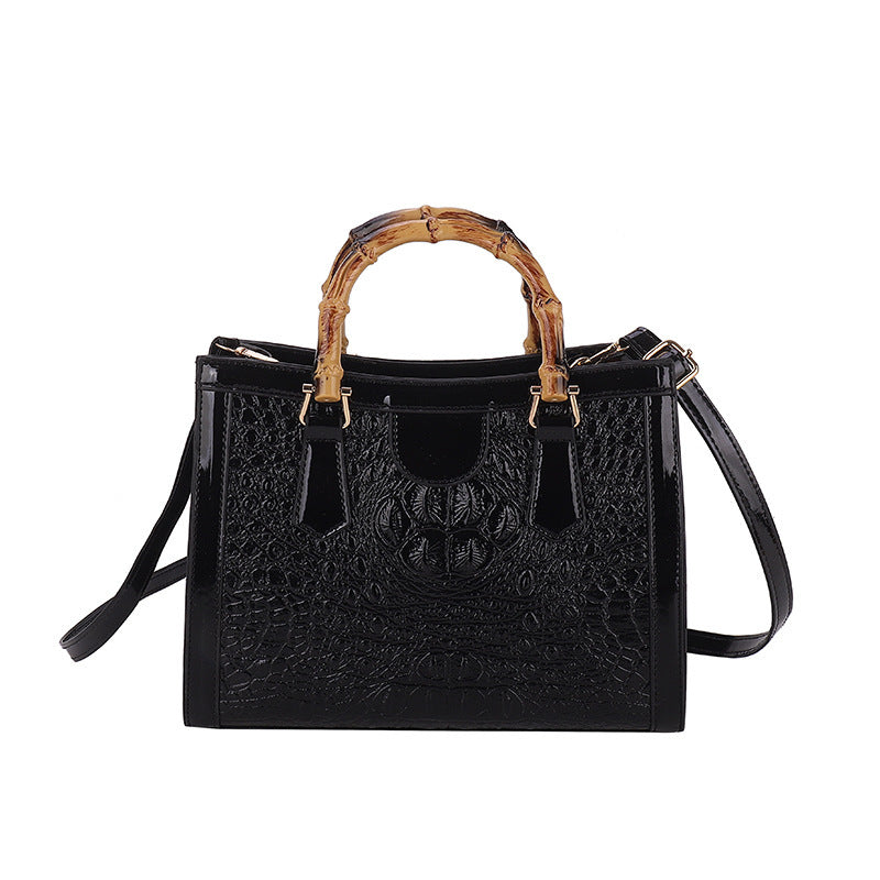High-End PU Textile Women's Commuter Handbag