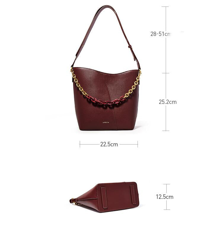 Simple Cow Leather Shoulder Messenger Bag