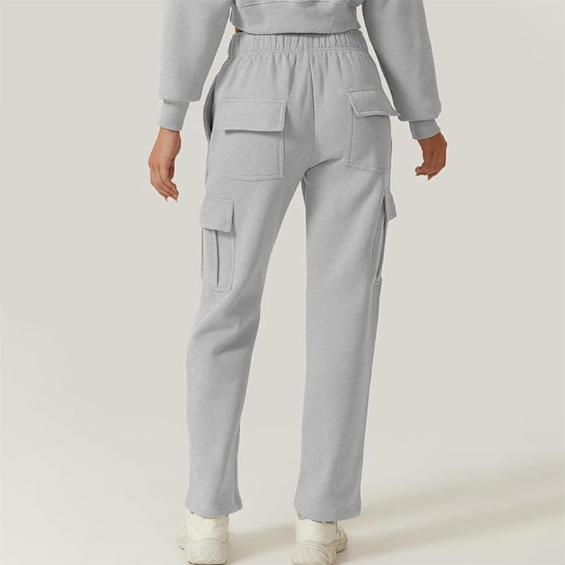 Pantalon de jogging taille haute élastiqué avec poches