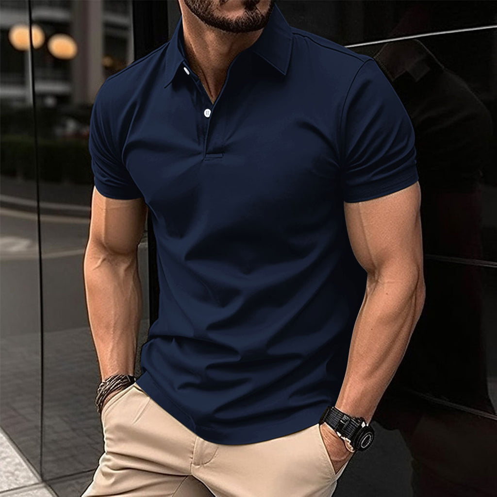 Men's Summer Short Sleeve Cotton Blend Polo Shirt