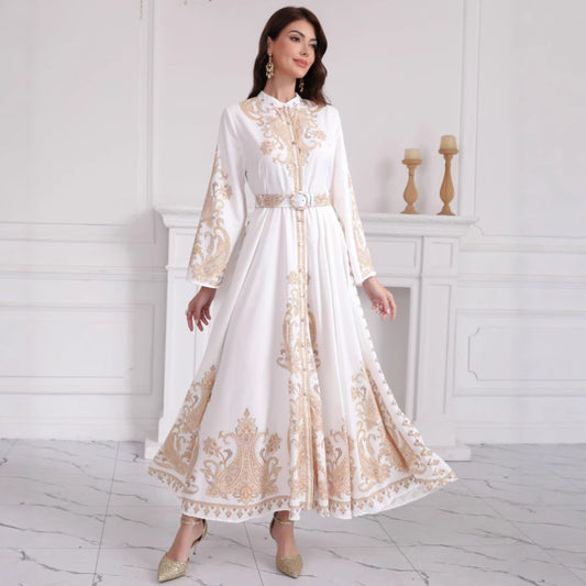 Fashion Elegant Middle East Women's Bronzing Dress Slim Fit