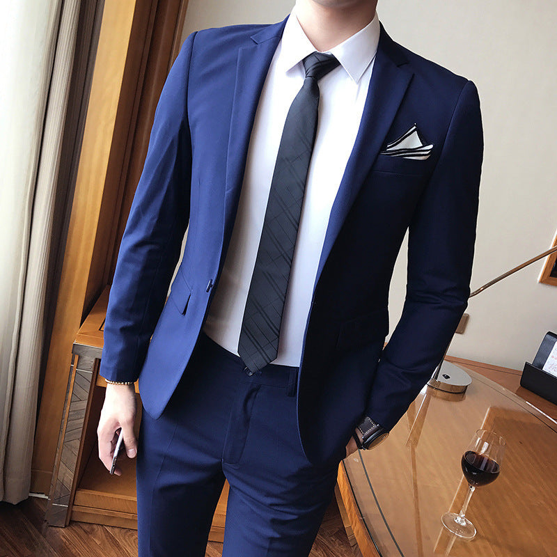 Costume décontracté pour hommes à un bouton de couleur unie