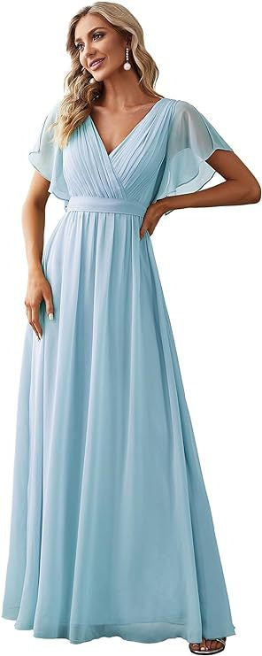 Classy High Waist Slimming Solid Color Bridesmaid Dress