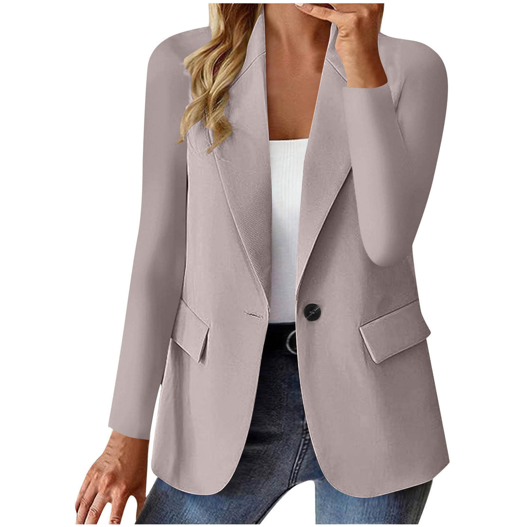 Women's Long Sleeve Solid Color Slim Fit Cardigan Jacket in Multiple Colors S-XXXL