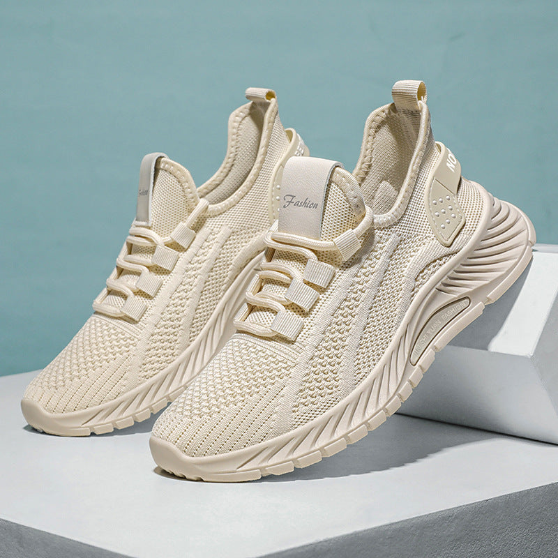 Women’s Lightweight Breathable Mesh Lace-Up Flat Sports Sneakers