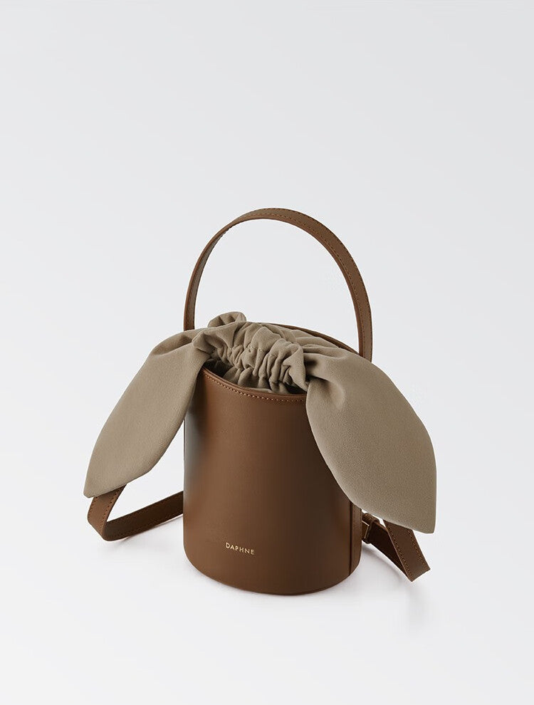 Sac Seau en Peau de Vache pour Femme, Sac à Bandoulière Cylindrique