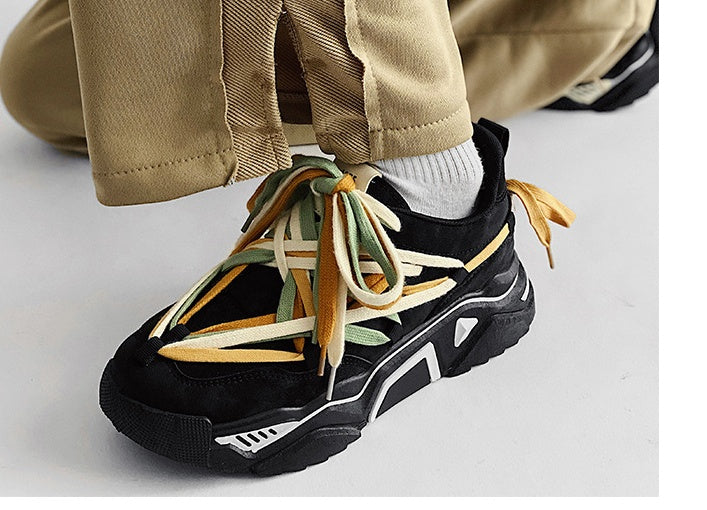 Irregular Shoelaces Men’s Leisure Sports Low Shoes