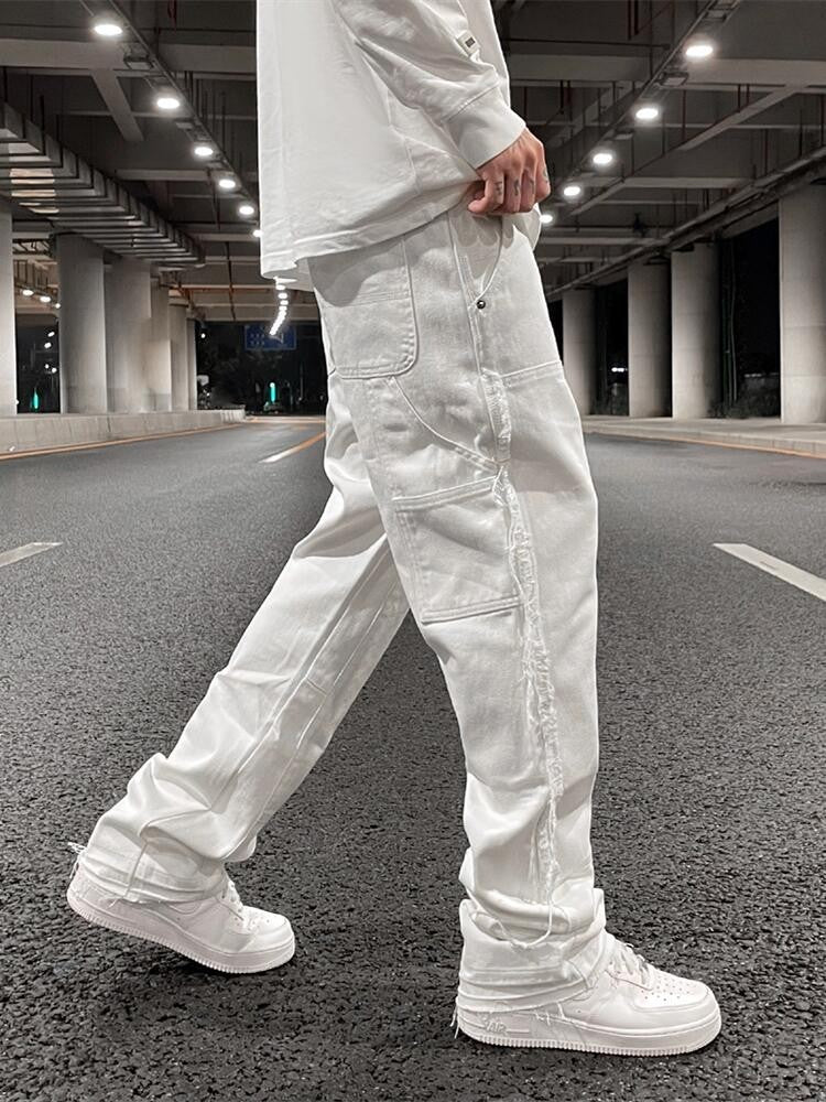 Jean coupe droite noir et blanc pour homme High Street