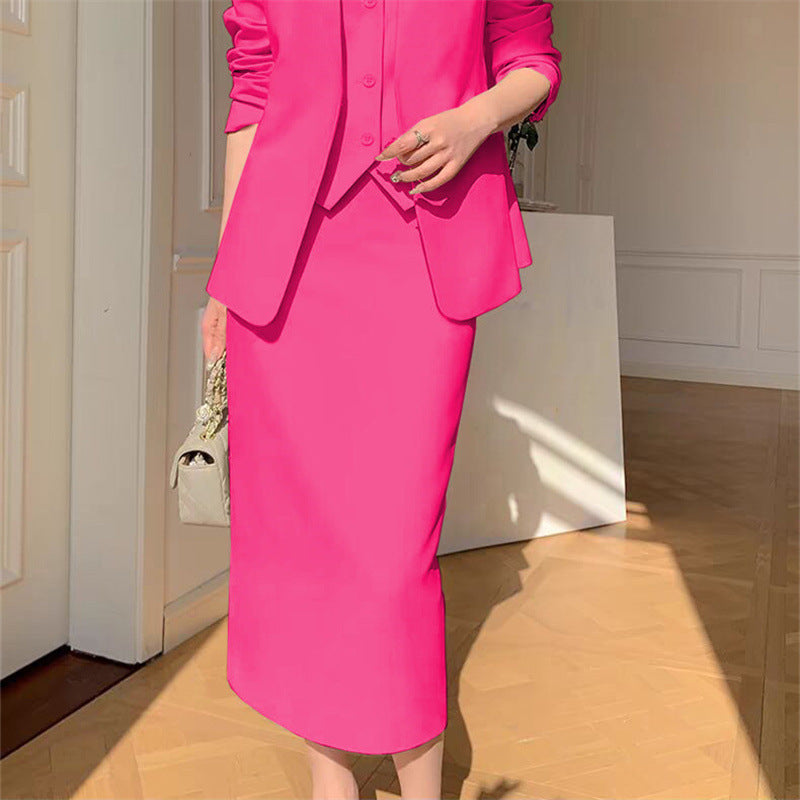 Slimming Loose-fitting Casual Suit Skirt Two-piece Set