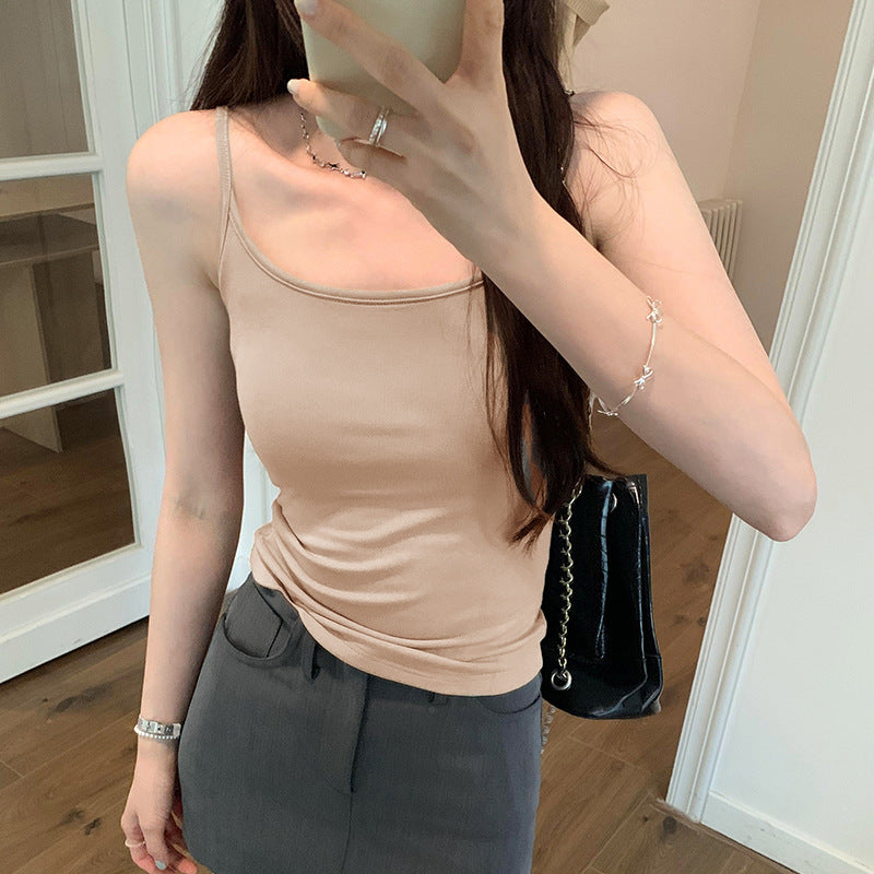 بلوزة نسائية متعددة الاستخدامات بدون أكمام مع وسادات صدر قابلة للفصل وأحزمة قابلة للتعديل