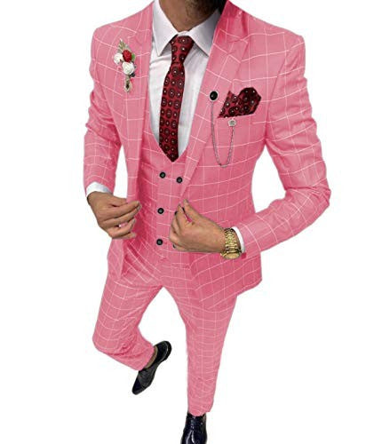Costume trois pièces polyvalent homme coupe slim à motif quadrillé