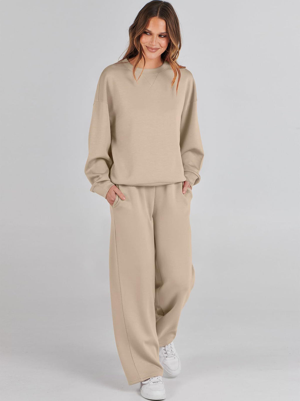 Ensemble de survêtement décontracté en polyester à manches longues pour femme