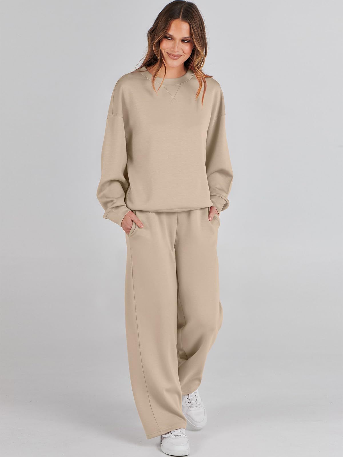 Ensemble de survêtement décontracté en polyester à manches longues pour femme