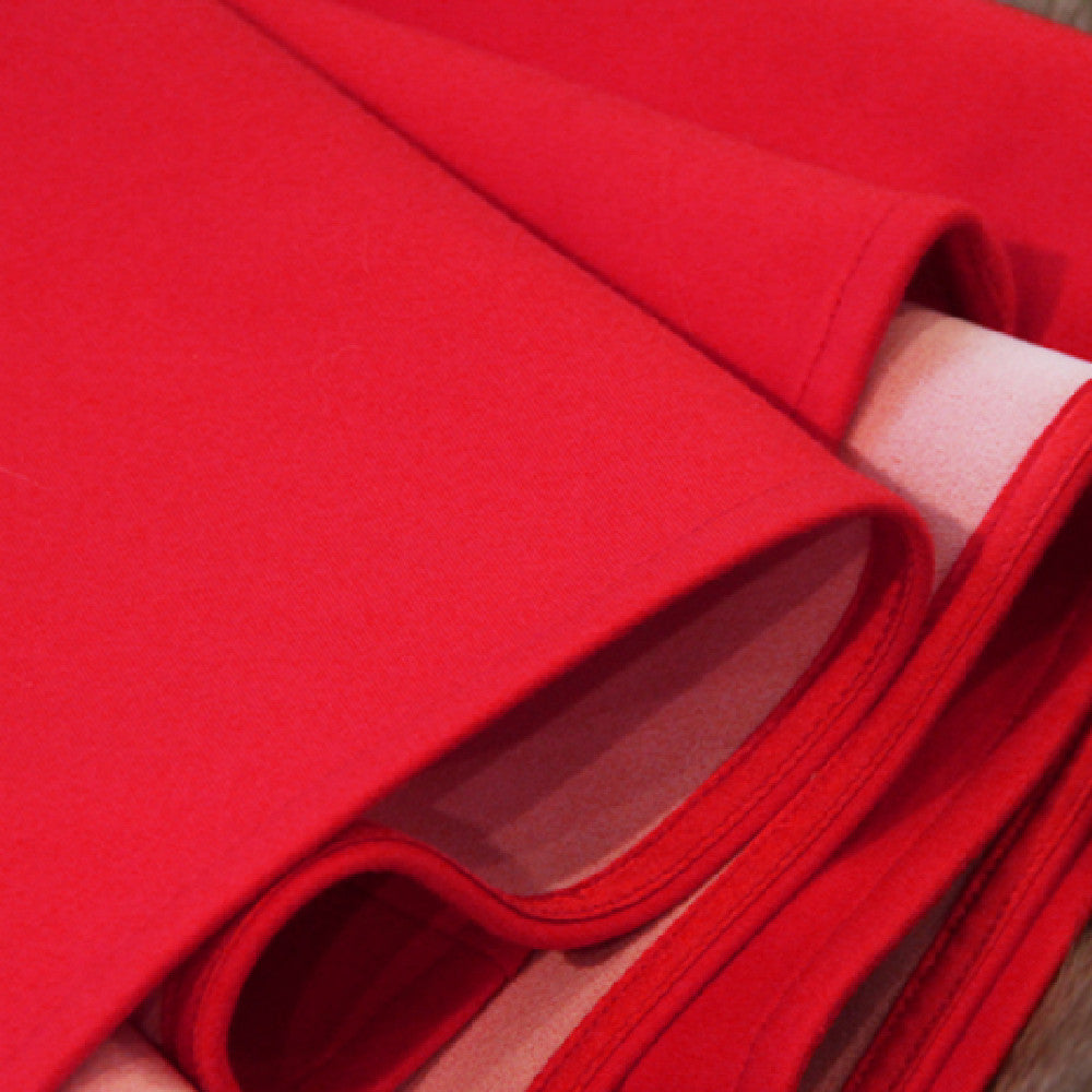 Robe trapèze rouge à manches longues en polyester pour femme