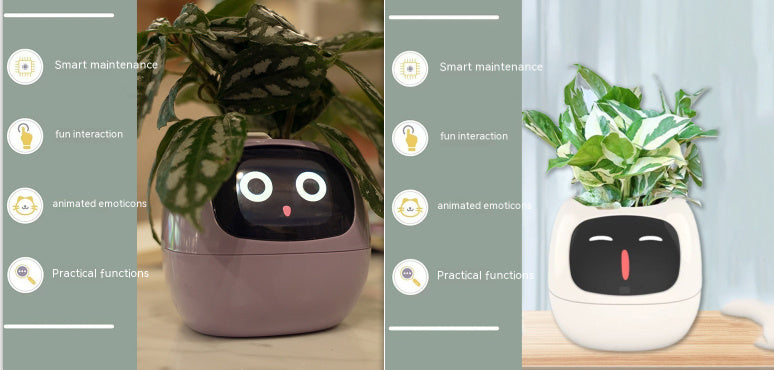 Smart Planter with 7 Sensors & AI Chips for Easy, Fun Plant Care – Over 49 Expressions